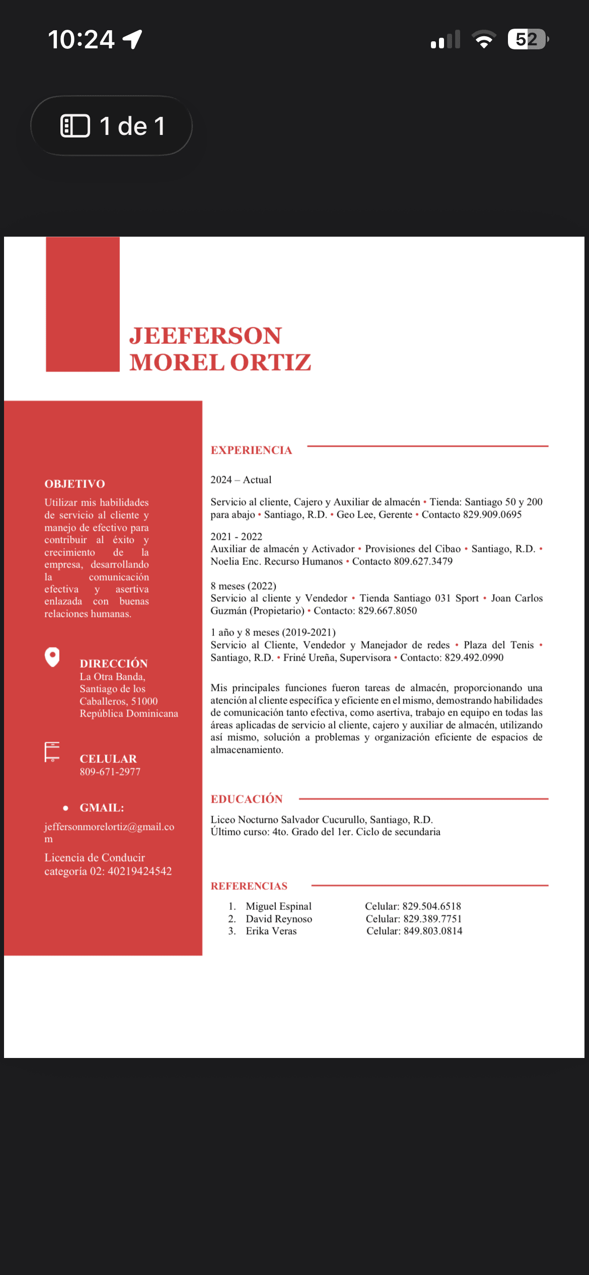 Foto de Jeerfenson morel Ortiz